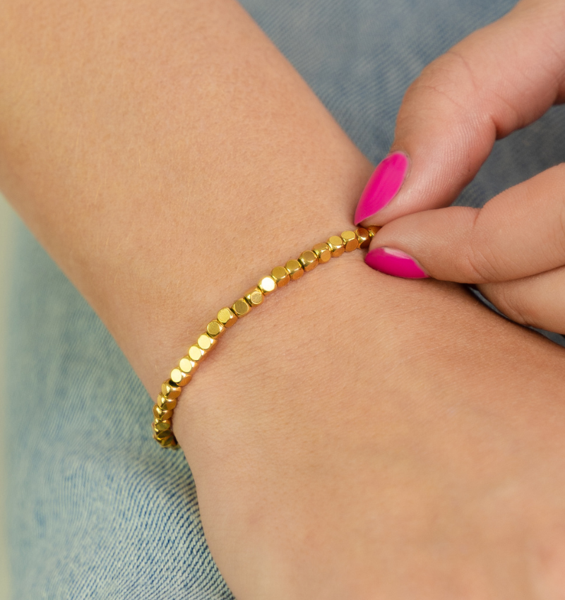 foto van Dames Armband Golden Blocks Small Shop nu online!