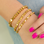 KAYA sieraden Armband Dames 'Golden Blocks' Medium | Stainless Steel