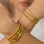 KAYA sieraden Armband Dames 'Golden Blocks' Medium | Stainless Steel