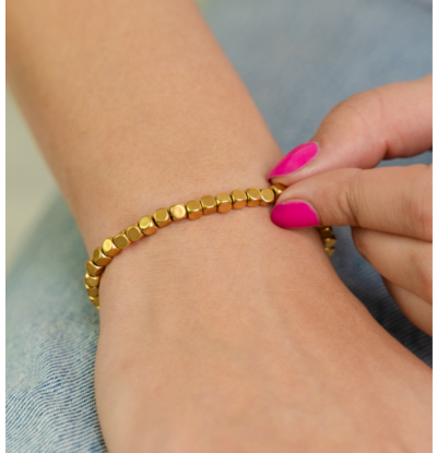 KAYA sieraden Armband Dames 'Golden Blocks' Medium