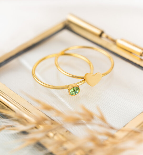 KAYA sieraden Ringen Set met Geboortestenen | Verguld