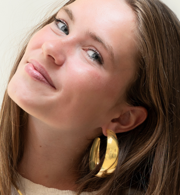 KAYA sieraden Statement hoop earrings ‘Own It Baby’ 6 cm | Stainless Steel