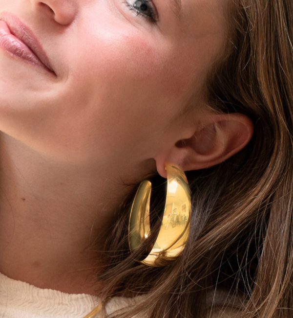 KAYA sieraden Statement hoop earrings ‘Own It Baby’ 6 cm | Stainless Steel