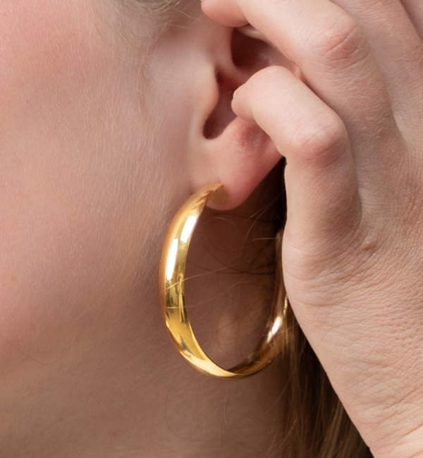 KAYA sieraden Statement hoop earrings ‘Own It Baby’ 5 cm | Stainless Steel