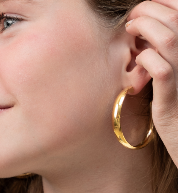 KAYA sieraden Statement hoop earrings ‘Own It Baby’ 5 cm | Stainless Steel