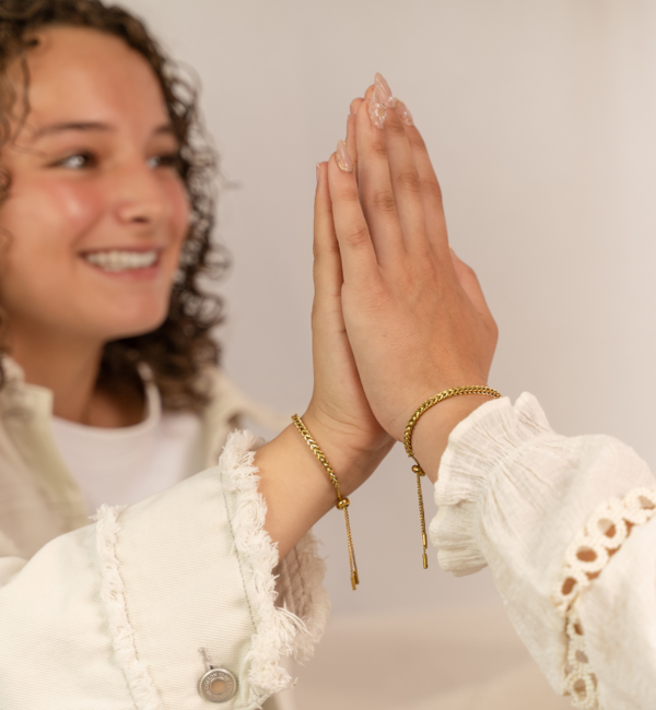 KAYA sieraden Vriendschapsarmbandjes set 'Visgraat' | Stainless Steel