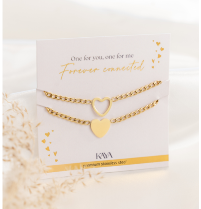 KAYA sieraden Mother & Daughter bracelet set ‘Forever Connected’ | Stainless Steel