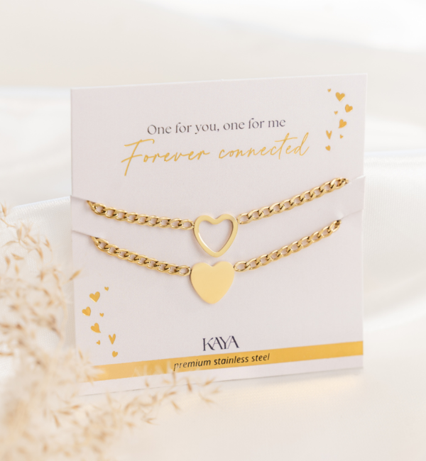 KAYA sieraden Mother & Daughter bracelet set ‘Forever Connected’ | Stainless Steel
