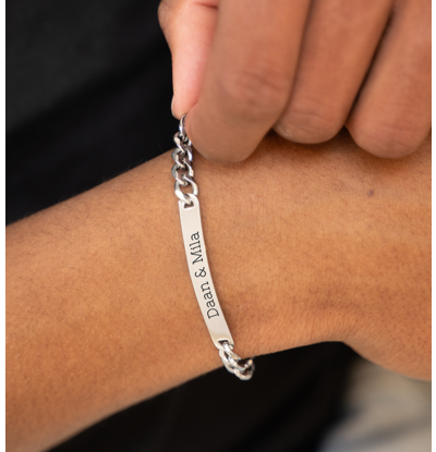 KAYA sieraden Armband Heren 'Classic Bar' | RVS
