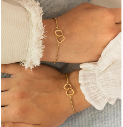 KAYA sieraden Zussen Armbandset Connected Heart