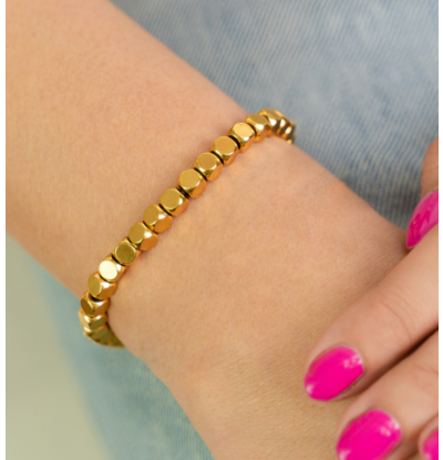 KAYA sieraden Armband Dames 'Golden Blocks' Large