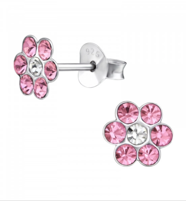 KAYA sieraden Silver set 'Crystal Flower' with necklace and earrings