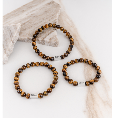 KAYA sieraden 3 kralen Armbanden Set I Papa en zonen