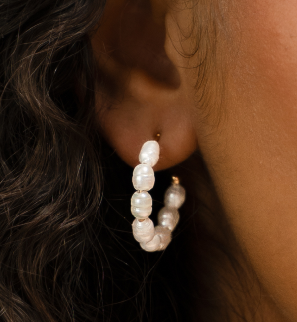 KAYA sieraden Earrings 'Pearls' 25mm | Stainless Steel