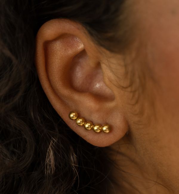 KAYA sieraden Studs met Bolletjes | Stainless Steel Goud