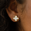 KAYA sieraden Bracelet and Earrings Set 'Clover' | Stainless Steel - White