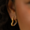 KAYA sieraden  Oorbellen Open Hart met Parels |  Stainless Steel Goud