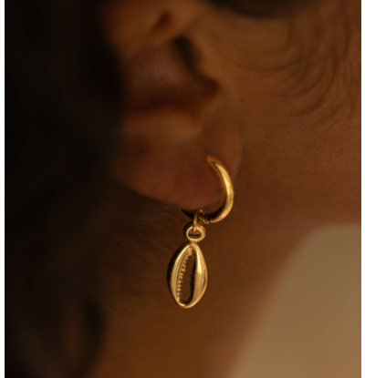 KAYA sieraden Shell hoop earrings | Stainless Steel