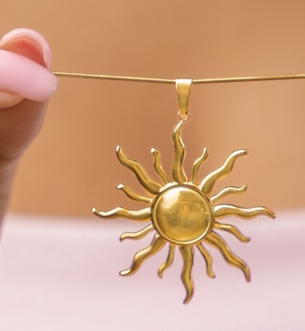 KAYA sieraden Lange Zon ketting 'Here comes the Sun'