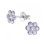 KAYA sieraden Silver children's earrings 'Crystal Flower' Purple