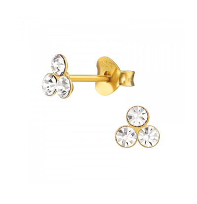 KAYA sieraden Oorbellen 'Triangle Crystal'  Verguld