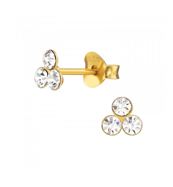 KAYA sieraden Earrings 'Triangle Crystal' Gold Plated
