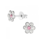 KAYA sieraden Zilveren Kinderoorbellen 'Bloem' met Kristal