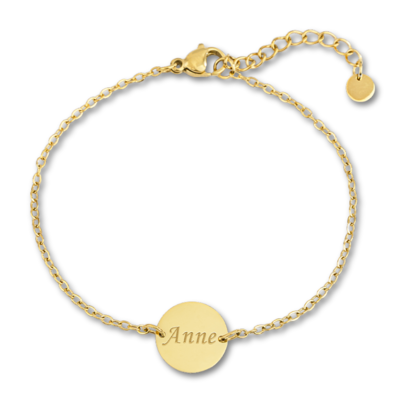 Gegraveerde sieraden Armband Disc met Gravure I Stainless Steel