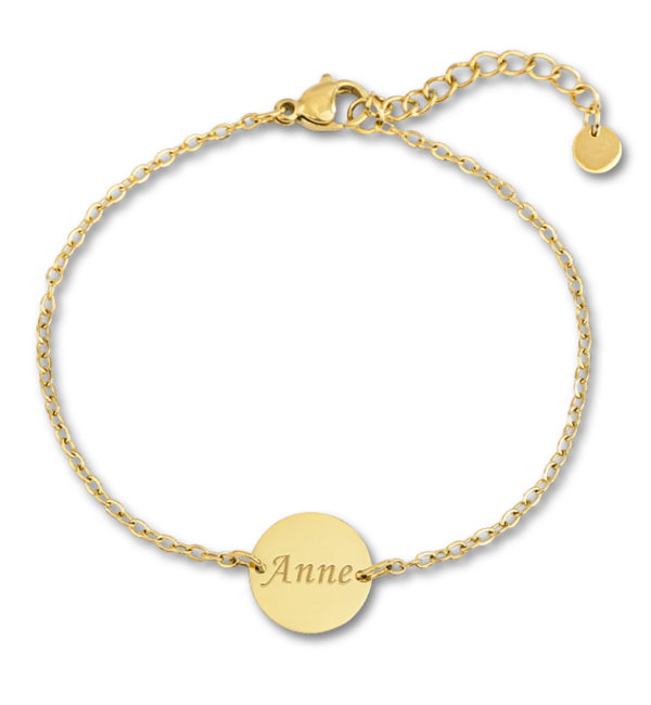 Gegraveerde sieraden Bracelet Disc with Engraving I Stainless Steel