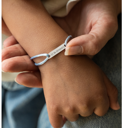 KAYA sieraden SOS Children's Bracelet with Phone Number | Baby Blue