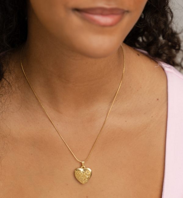 KAYA sieraden Vintage Heart necklace | Stainless Steel Gold