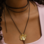 KAYA sieraden Black Cord Necklace Flower I Stainless Steel Gold
