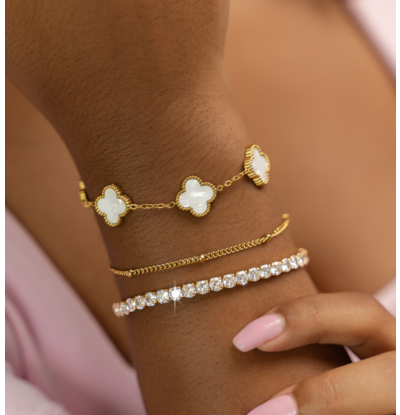 KAYA sieraden Drie armbandenset 'Lucky vibes only'