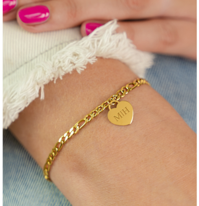 KAYA sieraden Bracelet with Initial | 1 Heart