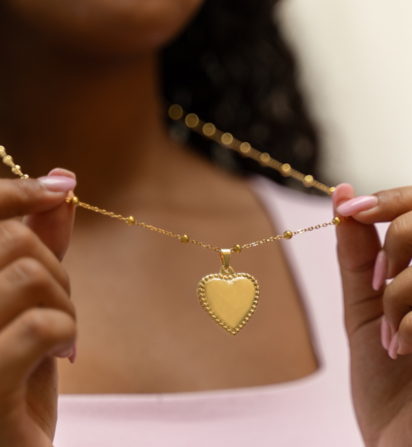 KAYA sieraden Long Necklace 'Heartbeat XXL' I Stainless Steel Gold