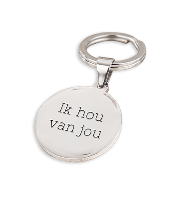 KAYA sieraden Sleutelhanger graveren met naam - Disc