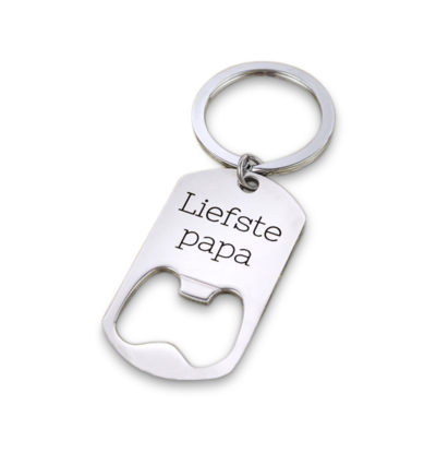 KAYA sieraden Stainless Steel keychain with bottle opener and engraving