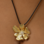 KAYA sieraden Black Cord Necklace Flower I Stainless Steel Gold