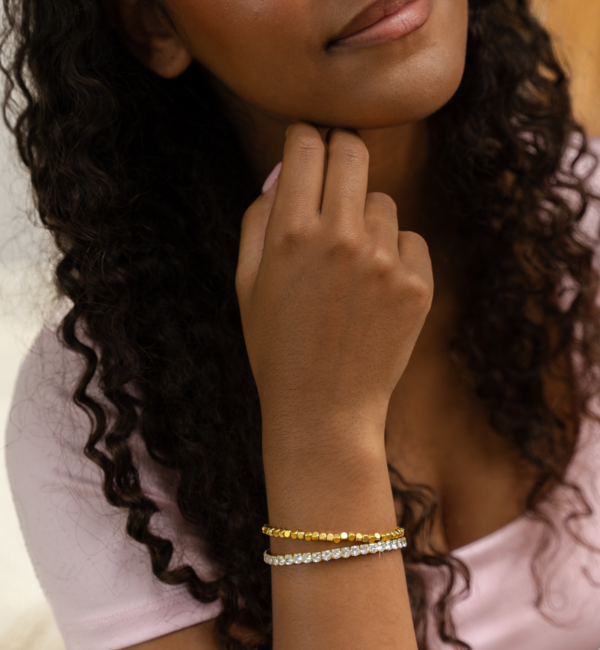 KAYA sieraden Bracelet Ladies 'Golden Blocks' Small | Stainless Steel
