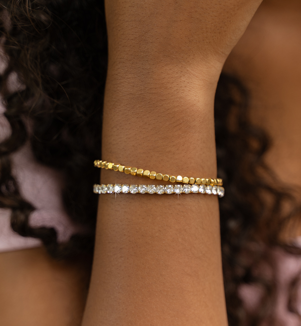 KAYA sieraden Bracelet Women 'Golden Blocks' Small | Stainless Steel