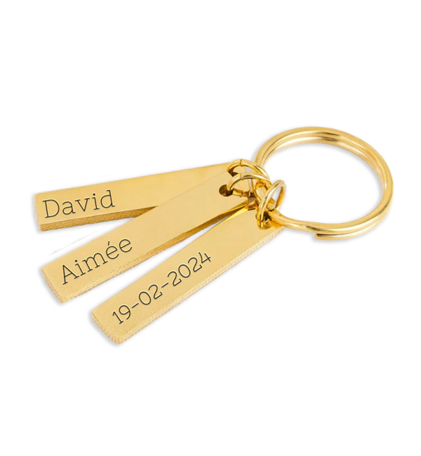 KAYA sieraden Sleutelhanger met drie Gravures