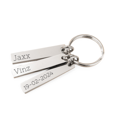 KAYA sieraden Sleutelhanger met drie Gravures