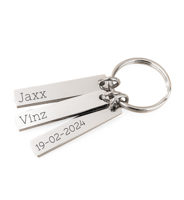 KAYA sieraden Sleutelhanger met drie Gravures