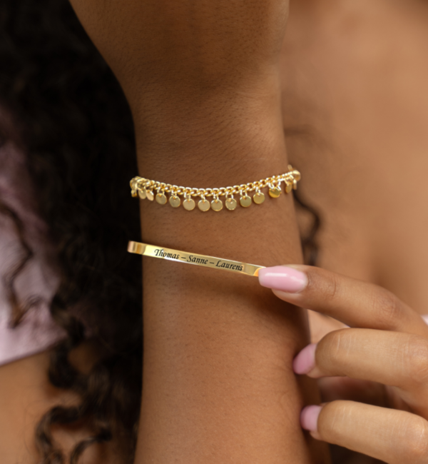 KAYA sieraden Set Slave Bracelet 'Little Disc' with engraving | Stainless Steel - Copy