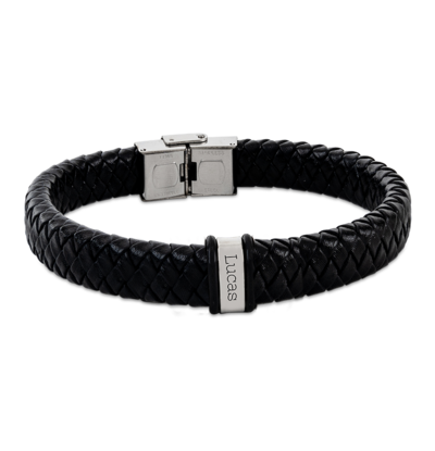 Sieraden Jongens Armband Leer met Naam Rock My World