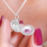 Gegraveerde sieraden Ketting met Foto 'Diamond' Rond Medaillon