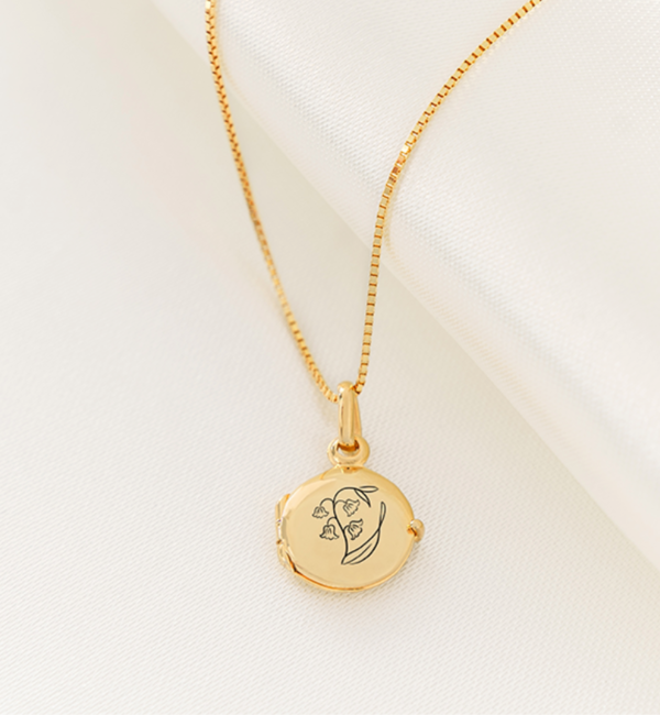 KAYA sieraden Necklace Locket 'Round' with Birth Flower