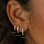 KAYA sieraden Shiny oorringen met steentjes 10mm  | Stainless Steel  Goud