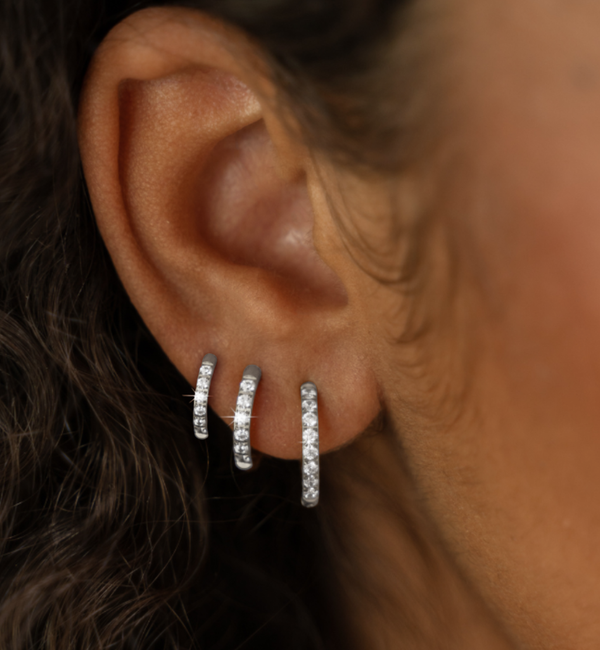 KAYA sieraden 3-piece set of earrings with stones I 8-10-12 mm