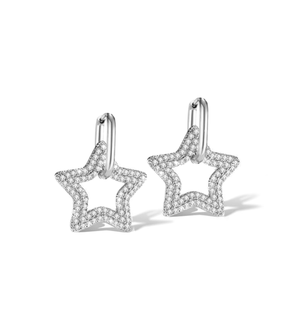 KAYA sieraden Statement Earrings Shiny Stars | Stainless Steel